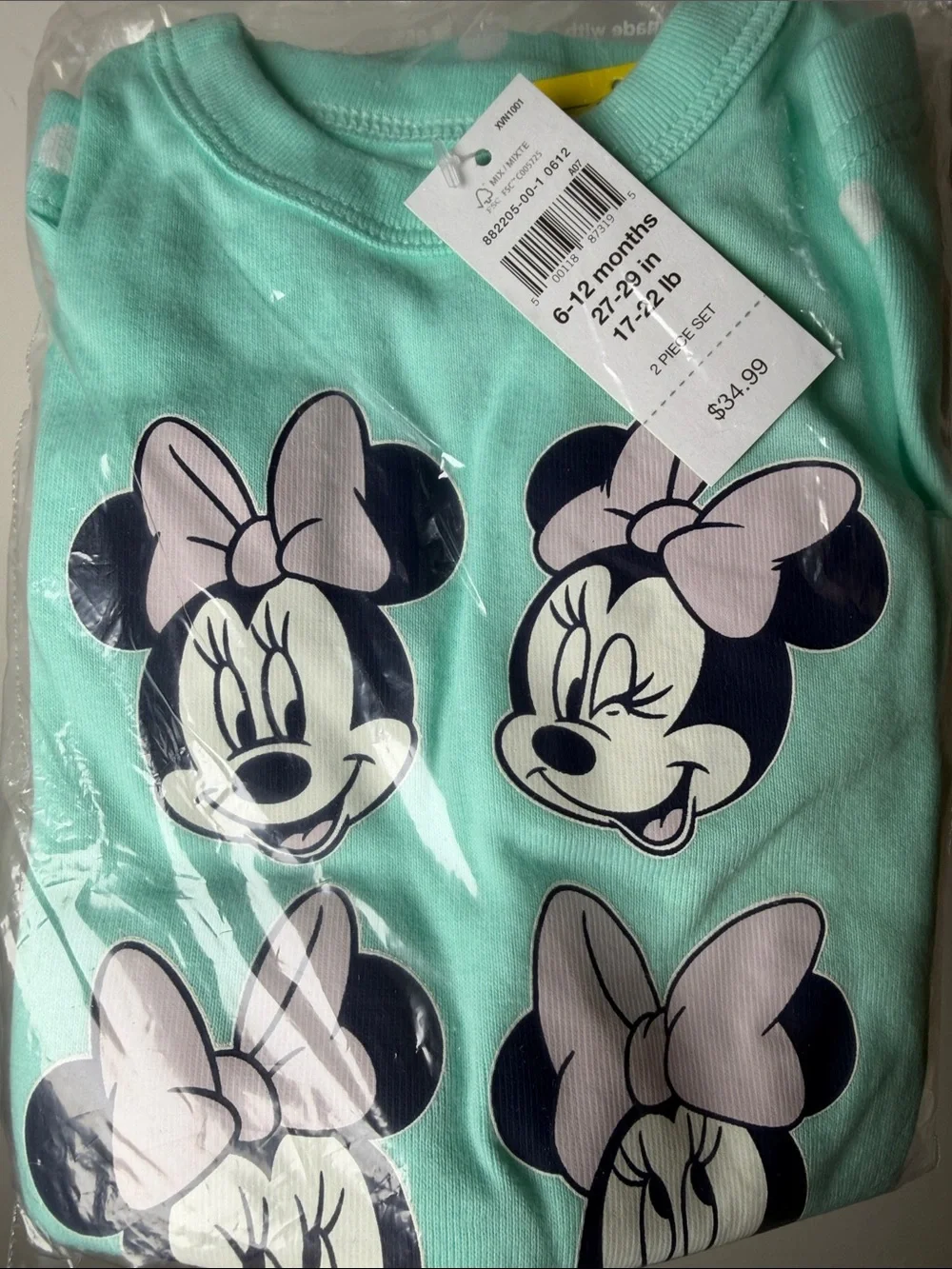 Gap Pajama Disney Minnie Mouse 100 Organic Cotton PJ Set 6 12 month girls mickey